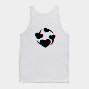 TikTok Revolving Heart Black Tank Top